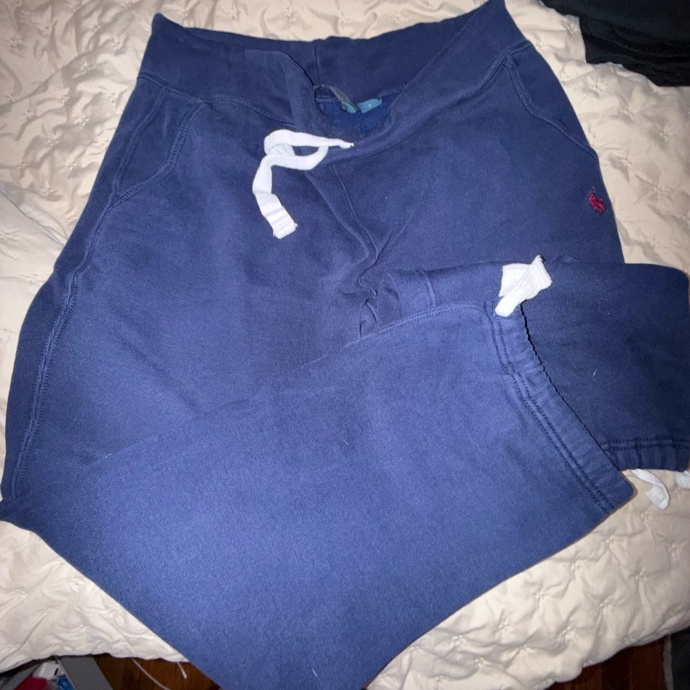 Ralph Lauren Blue Joggers with White Drawstring